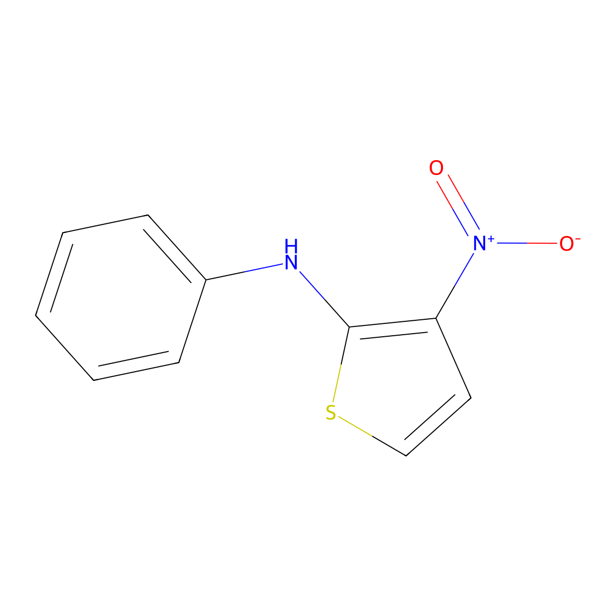 3-Nitro-N-phenylthiophen-2-amine molecular structure, CAS 78399-02-7