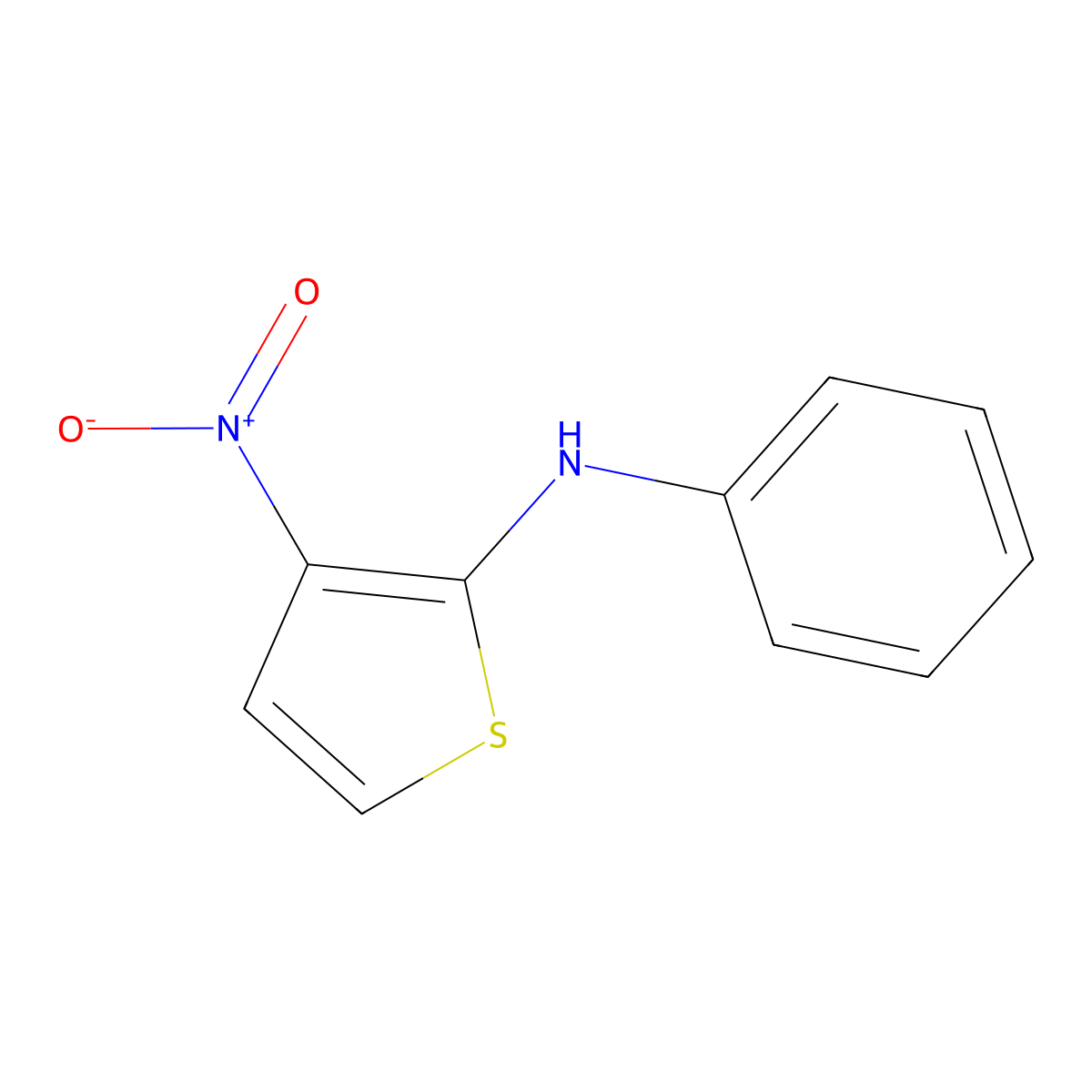 3-Nitro-N-phenylthiophen-2-amine molecular structure, CAS 78399-02-7