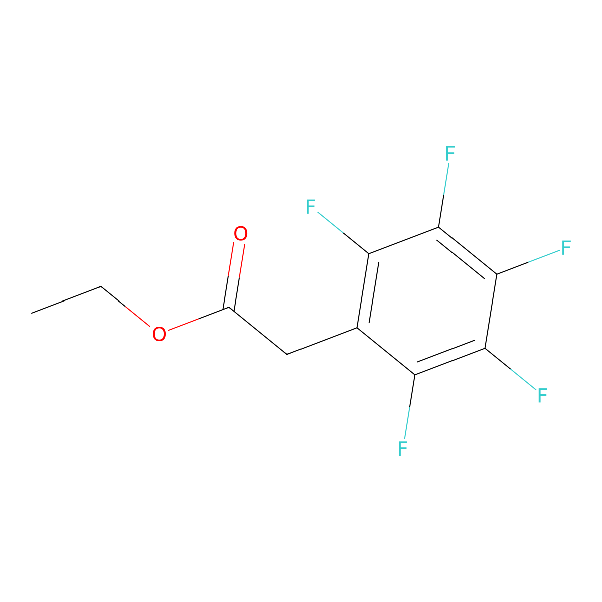 Pentafluorophenylacetic acid ethyl ester molecular structure, CAS 784-35-0