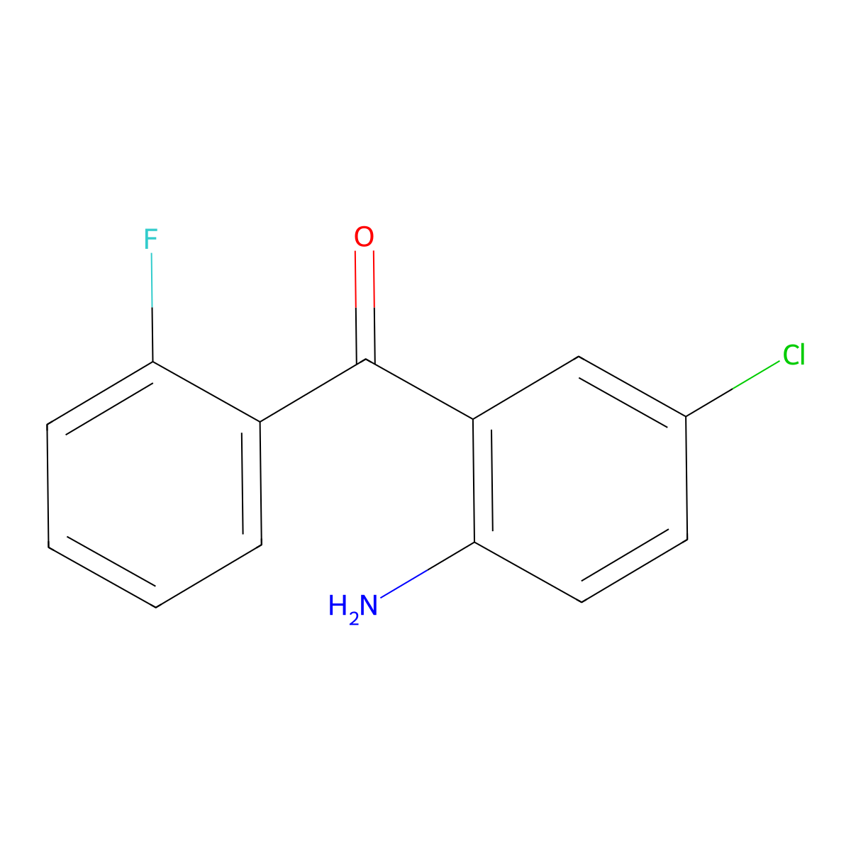 2-Amino-5-chloro-2'-fluorobenzophenone molecular structure, CAS 784-38-3