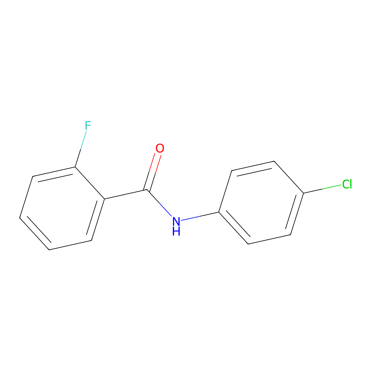 N-(4-chlorophenyl)-2-fluorobenzamide molecular structure, CAS 784-65-6