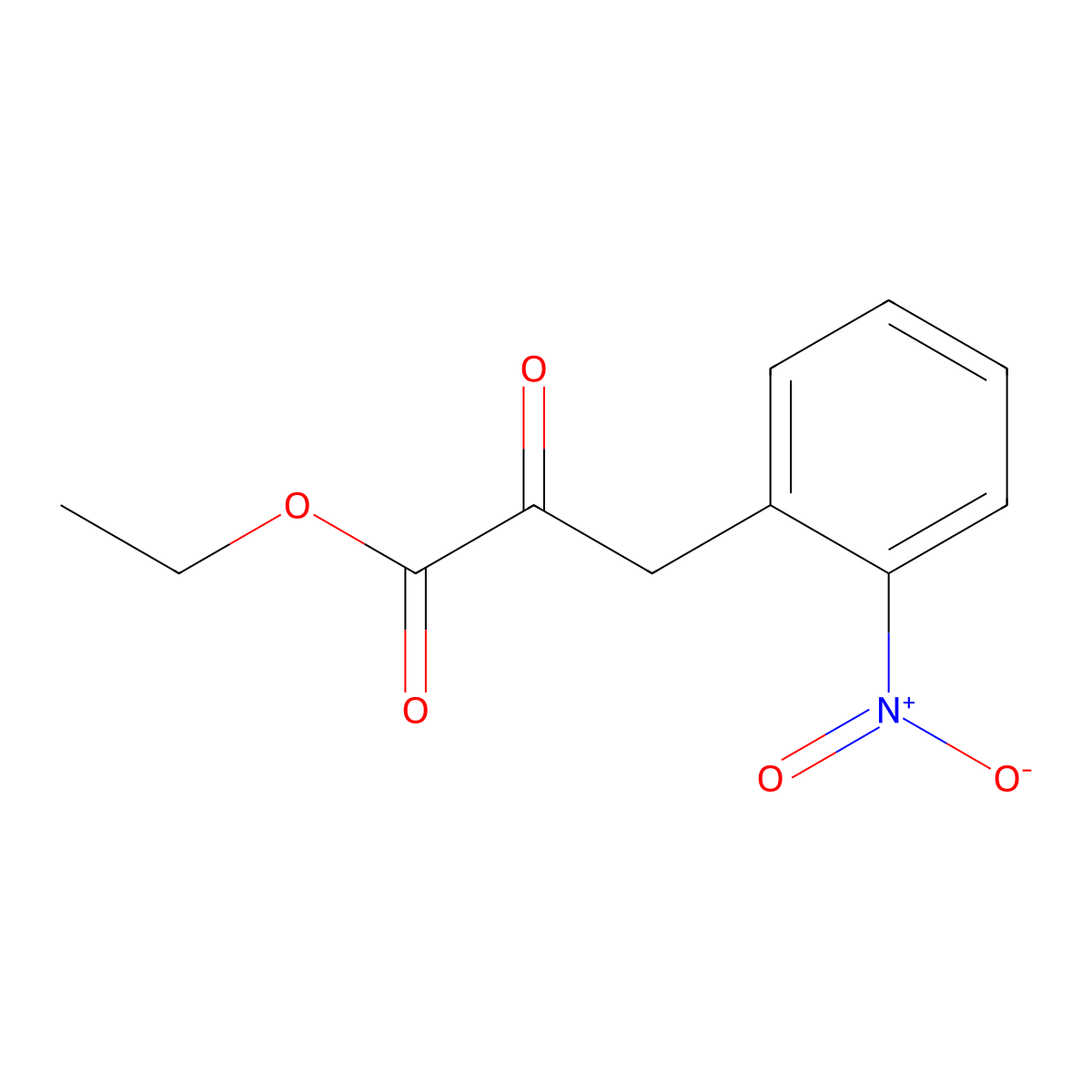 Ethyl 3-(o-nitrophenyl)pyruvate molecular structure, CAS 784-98-5