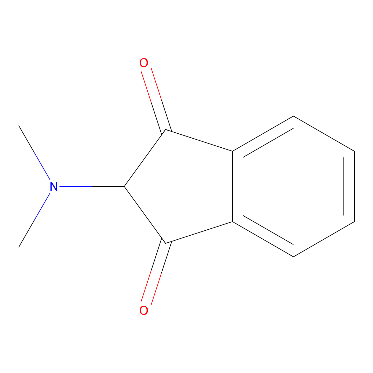 2-(Dimethylamino)-1H-indene-1,3(2H)-dione molecular structure, CAS 78400-37-0