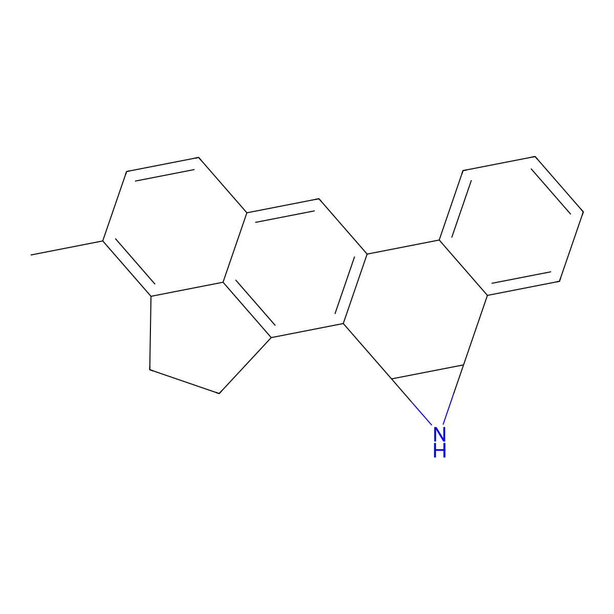 1H-Benz(7,8)aceanthryleno(9,10-b)azirine, 1a,10,11,11c-tetrahydro-9-methyl- molecular structure, CAS 78400-41-6