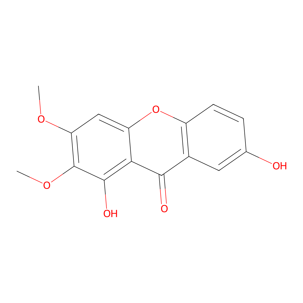 1,7-Dihydroxy-2,3-dimethoxyxanthone molecular structure, CAS 78405-33-1