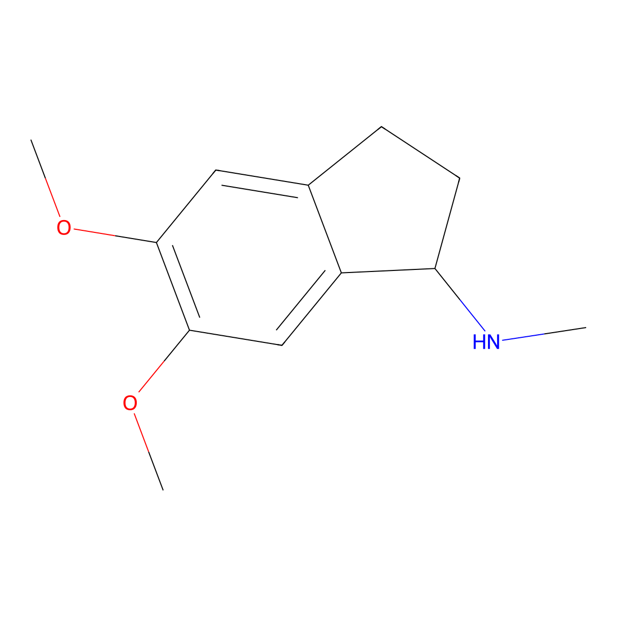 5,6-dimethoxy-N-methyl-2,3-dihydro-1H-inden-1-amine molecular structure, CAS 784078-63-3
