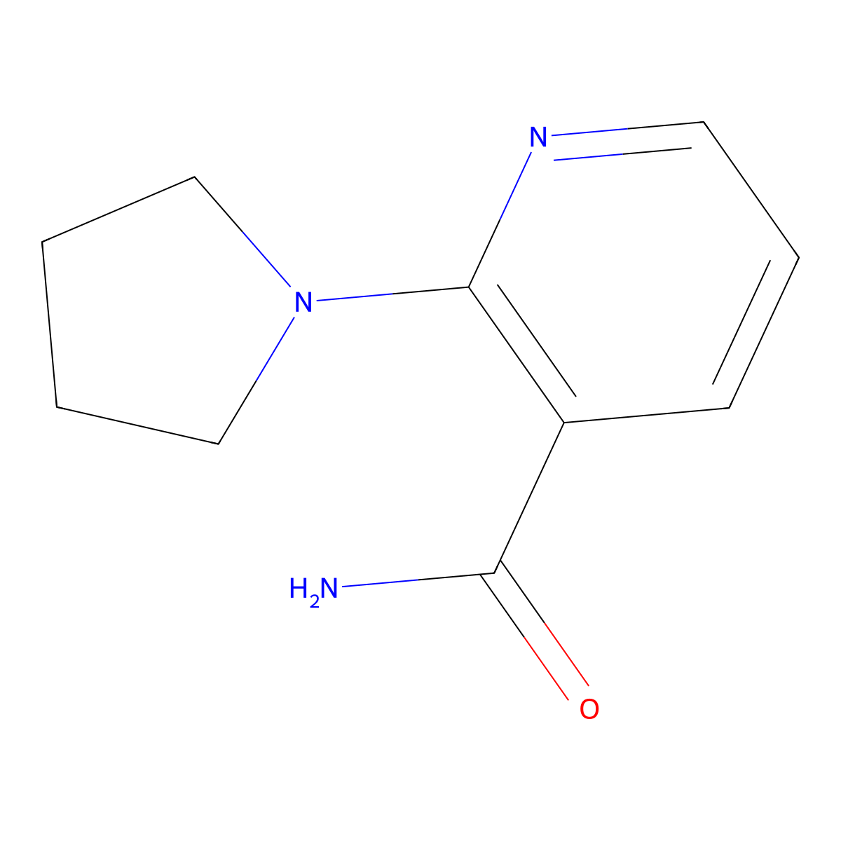 2-Pyrrolidin-1-ylnicotinamide molecular structure, CAS 784083-31-4