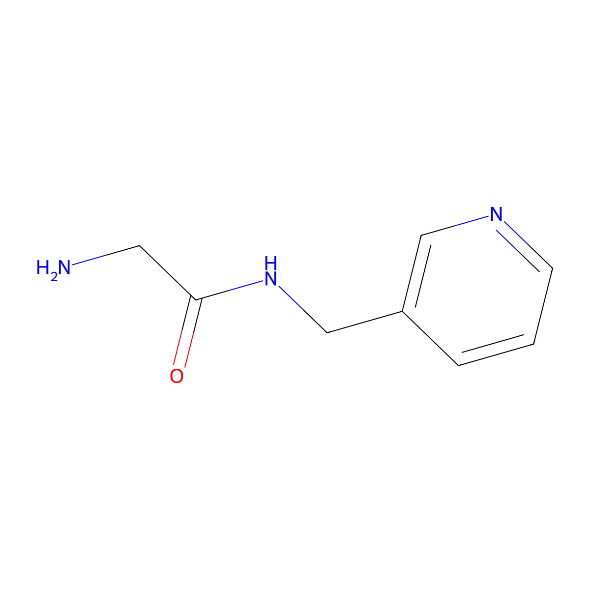 2-Amino-N-(pyridin-3-ylmethyl)acetamide molecular structure, CAS 784088-85-3