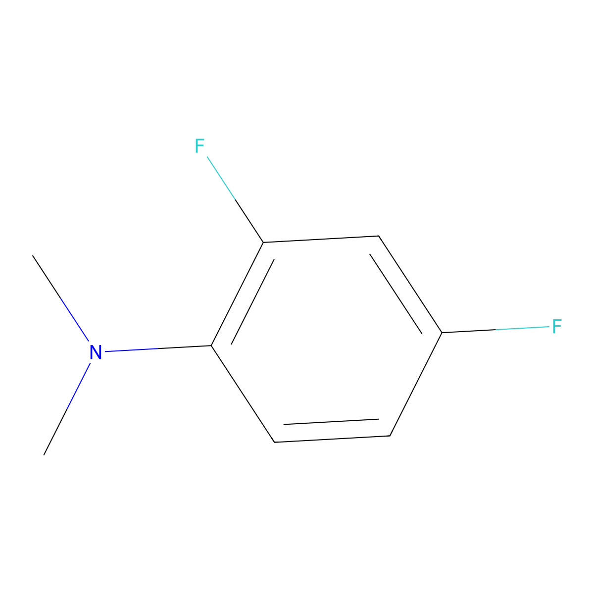 2,4-difluoro-N,N-dimethylaniline molecular structure, CAS 78409-21-9