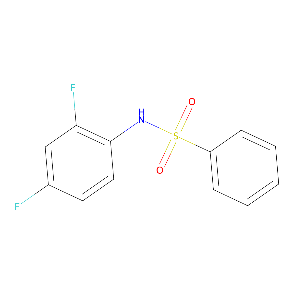 N-(2,4-difluorophenyl)benzenesulfonamide molecular structure, CAS 78409-22-0