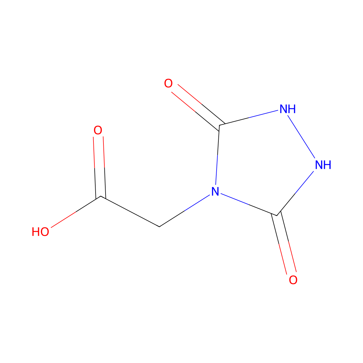 2-(3,5-Dioxo-1,2,4-triazolidin-4-yl)acetic acid molecular structure, CAS 78409-55-9