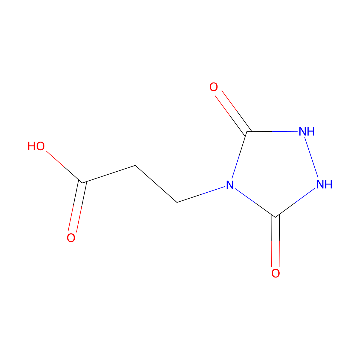 3-(3,5-Dioxo-1,2,4-triazolidin-4-yl)propanoic acid molecular structure, CAS 78409-59-3