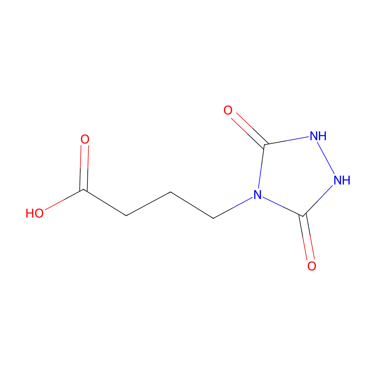 3,5-Dioxo-1,2,4-triazolidine-4-butanoic acid molecular structure, CAS 78409-62-8