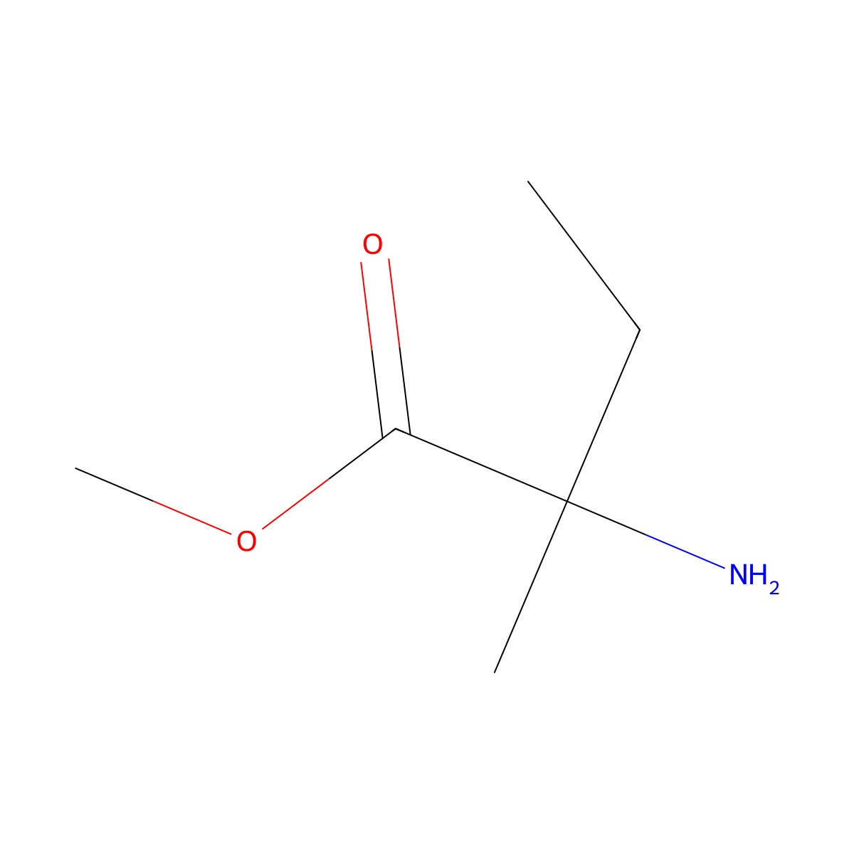 (S)-Methyl 2-amino-2-methylbutanoate molecular structure, CAS 78410-93-2