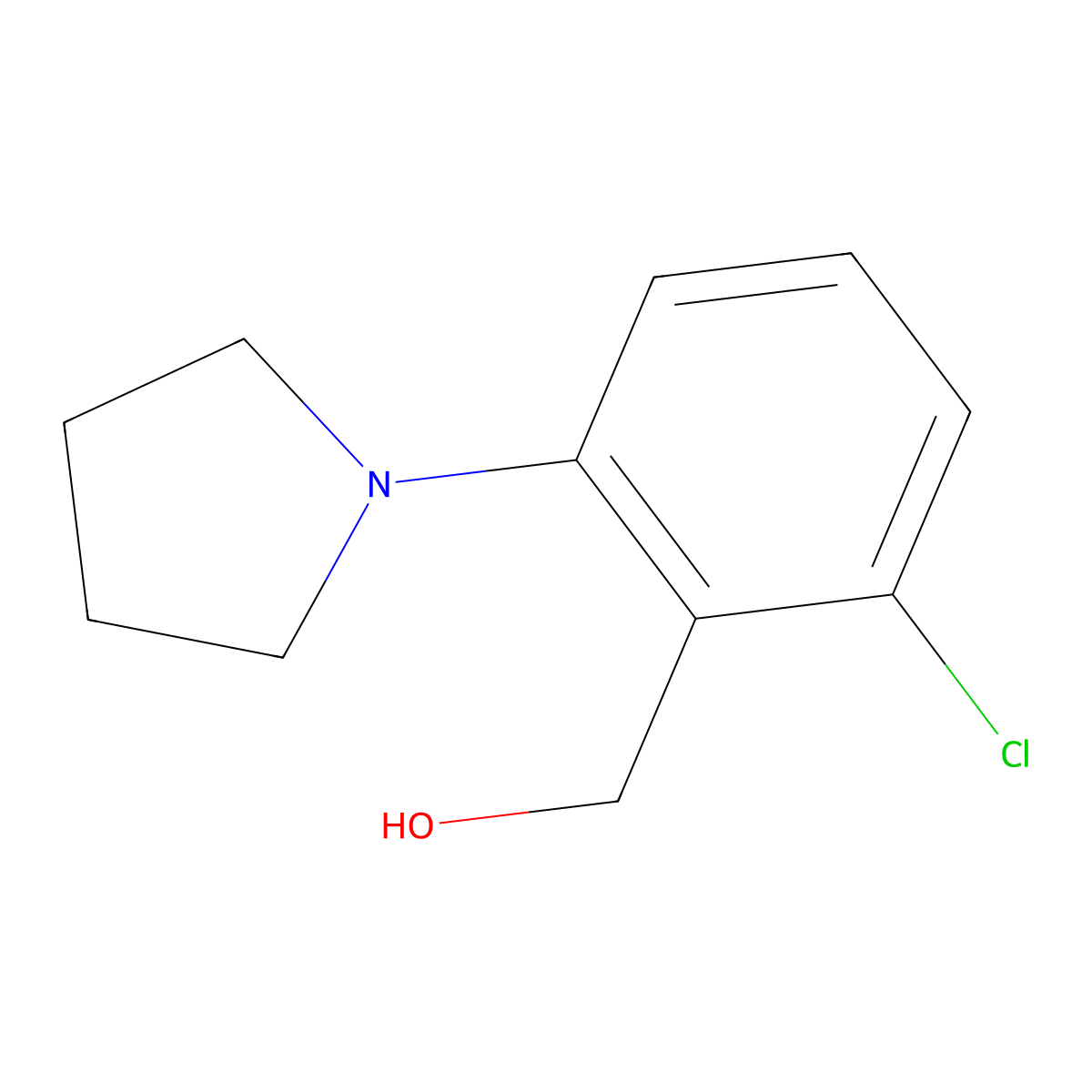 [2-Chloro-6-(pyrrolidin-1-yl)phenyl]methanol molecular structure, CAS 784100-54-5
