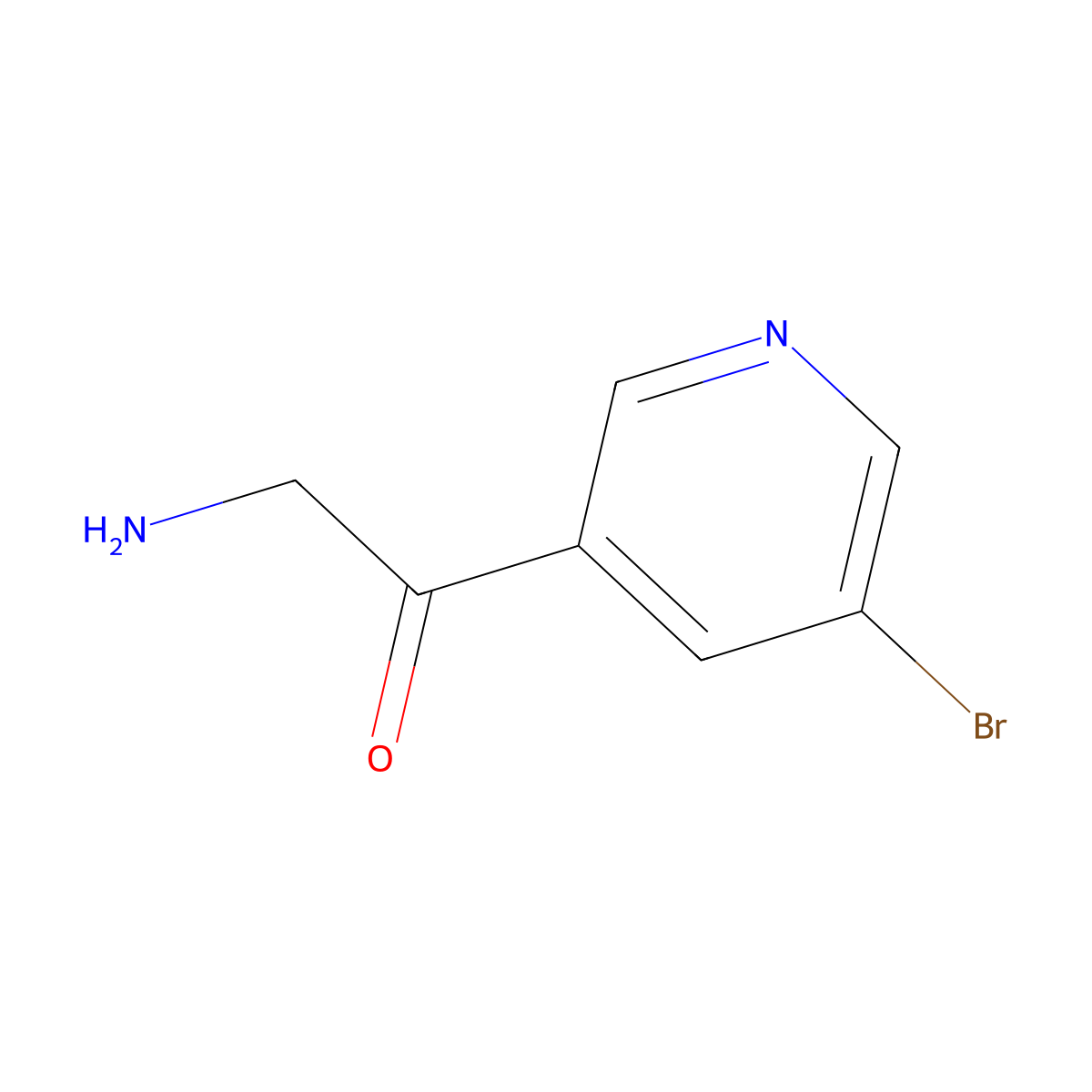 2-Amino-1-(5-bromopyridin-3-yl)ethan-1-one molecular structure, CAS 784108-12-9