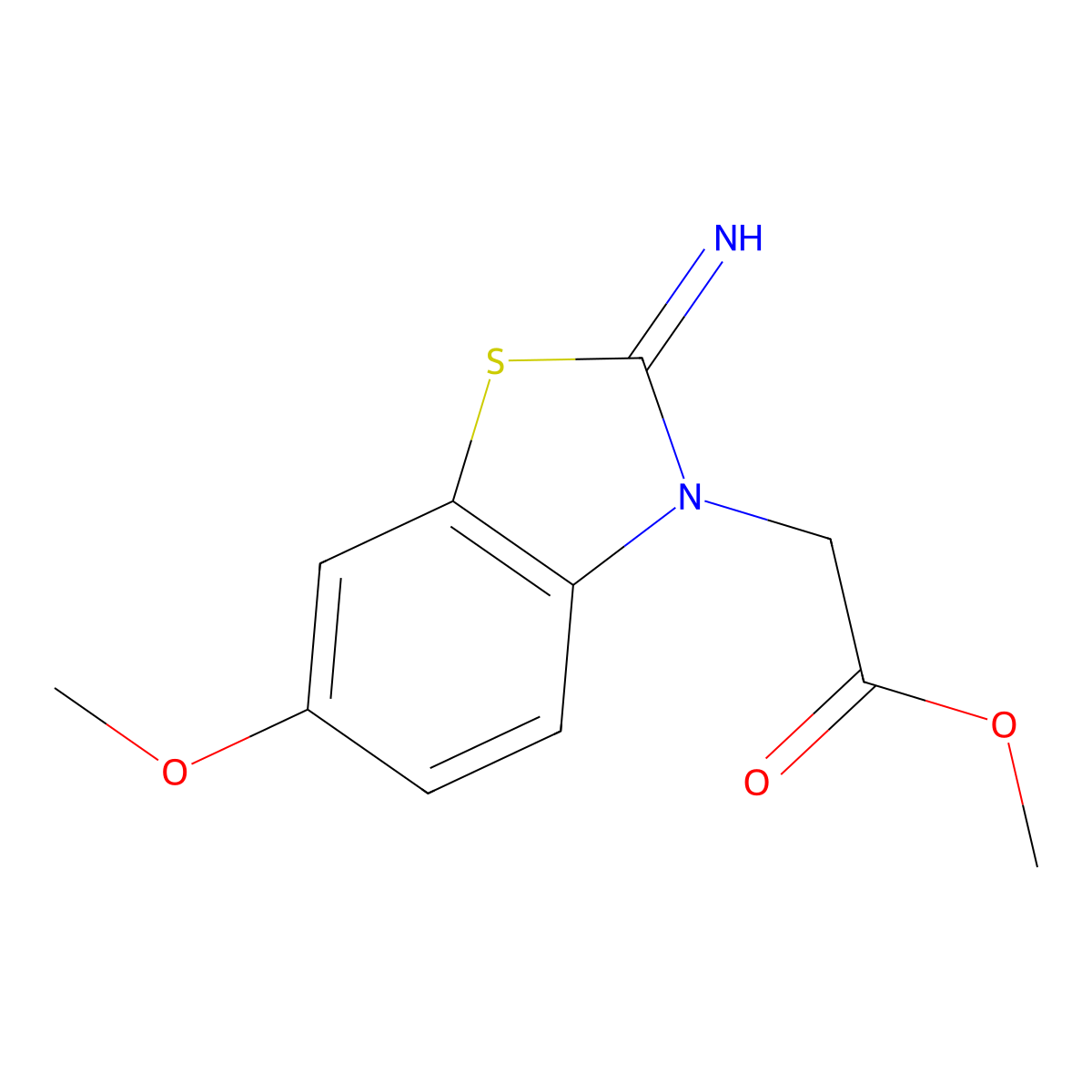 methyl 2-(2-imino-6-methoxybenzo[d]thiazol-3(2H)-yl)acetate molecular structure, CAS 784108-64-1