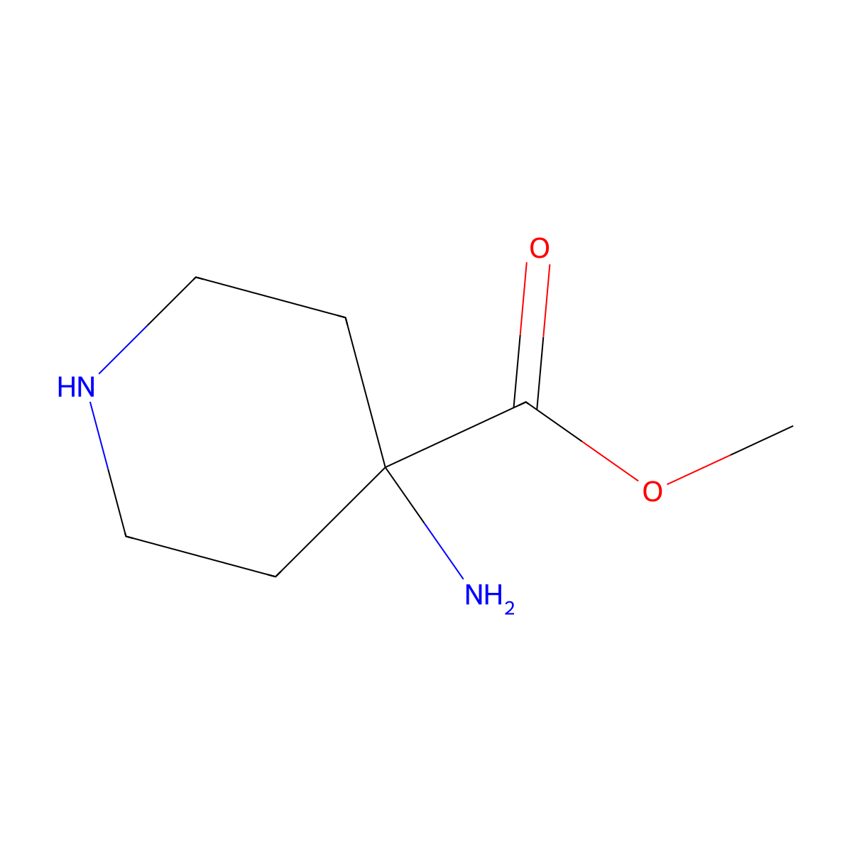 Methyl 4-aminopiperidine-4-carboxylate molecular structure, CAS 784114-44-9