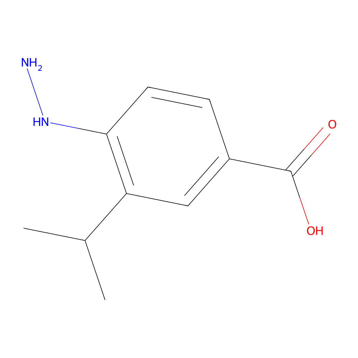 4-Hydrazino-3-isopropylbenzoic acid molecular structure, CAS 784119-02-4