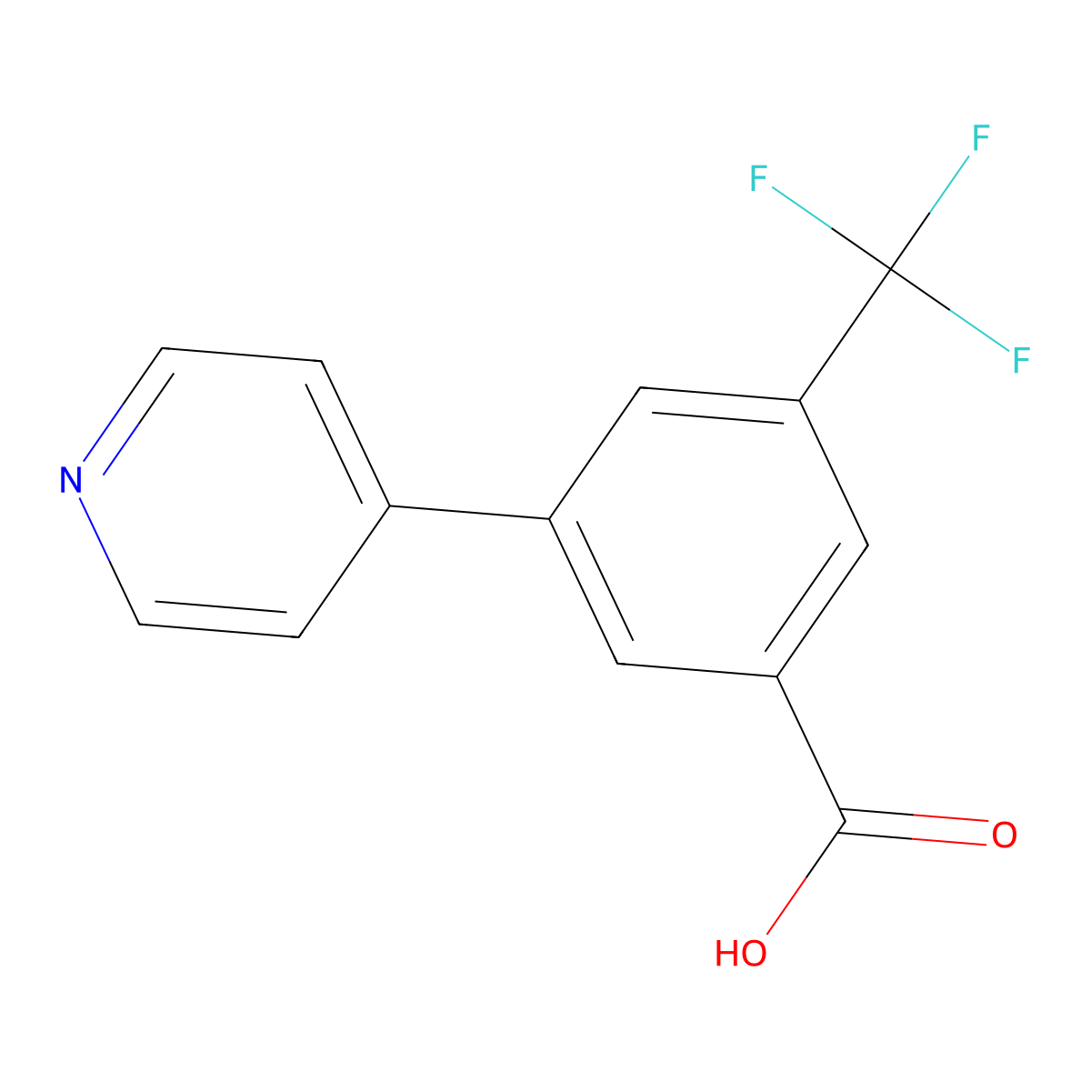 3-(Pyridin-4-yl)-5-(trifluoromethyl)benzoic acid molecular structure, CAS 784127-52-2