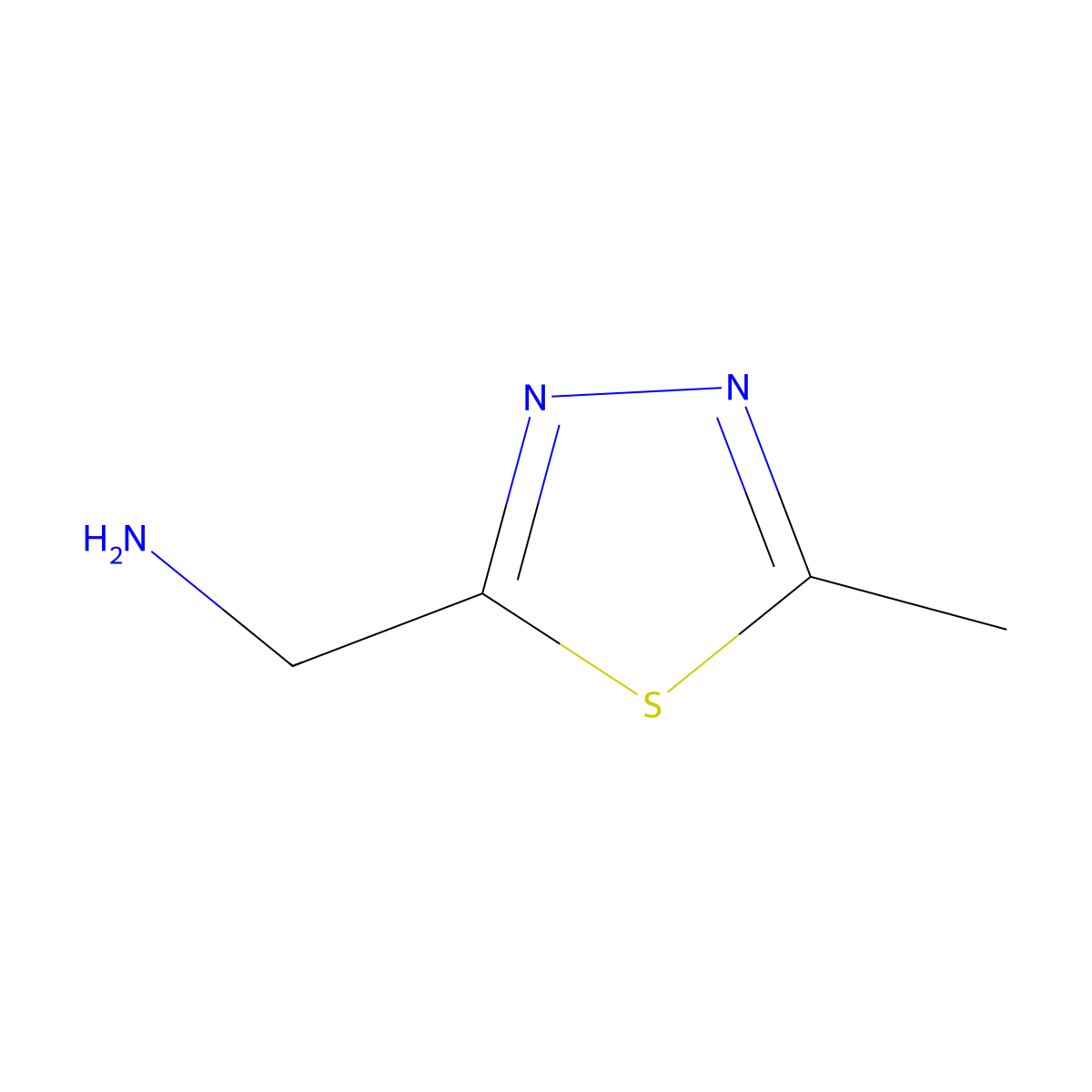 (5-Methyl-1,3,4-thiadiazol-2-yl)methanamine molecular structure, CAS 784131-72-2
