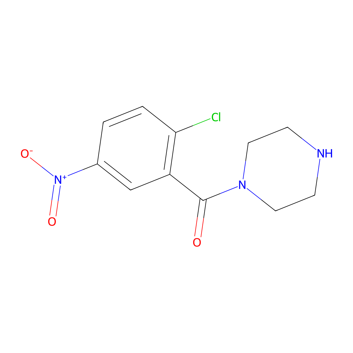 1-(2-Chloro-5-nitrobenzoyl)piperazine molecular structure, CAS 784135-98-4