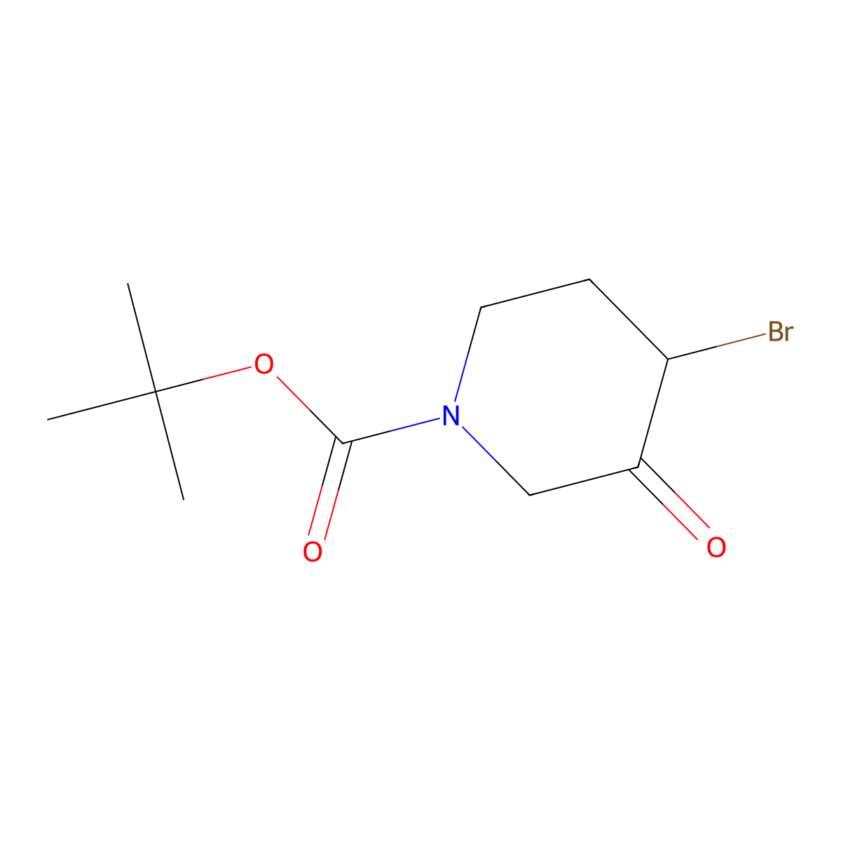 Tert-butyl 4-bromo-3-oxopiperidine-1-carboxylate molecular structure, CAS 784139-99-7