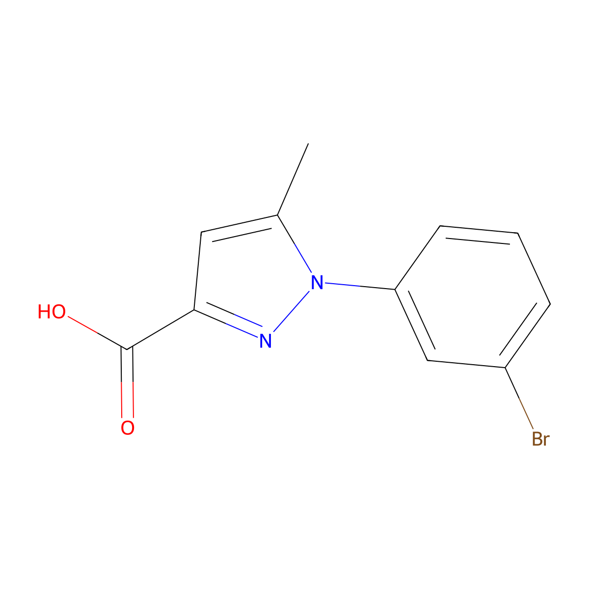 1-(3-Bromophenyl)-5-methyl-1h-pyrazole-3-carboxylic acid molecular structure, CAS 784142-84-3