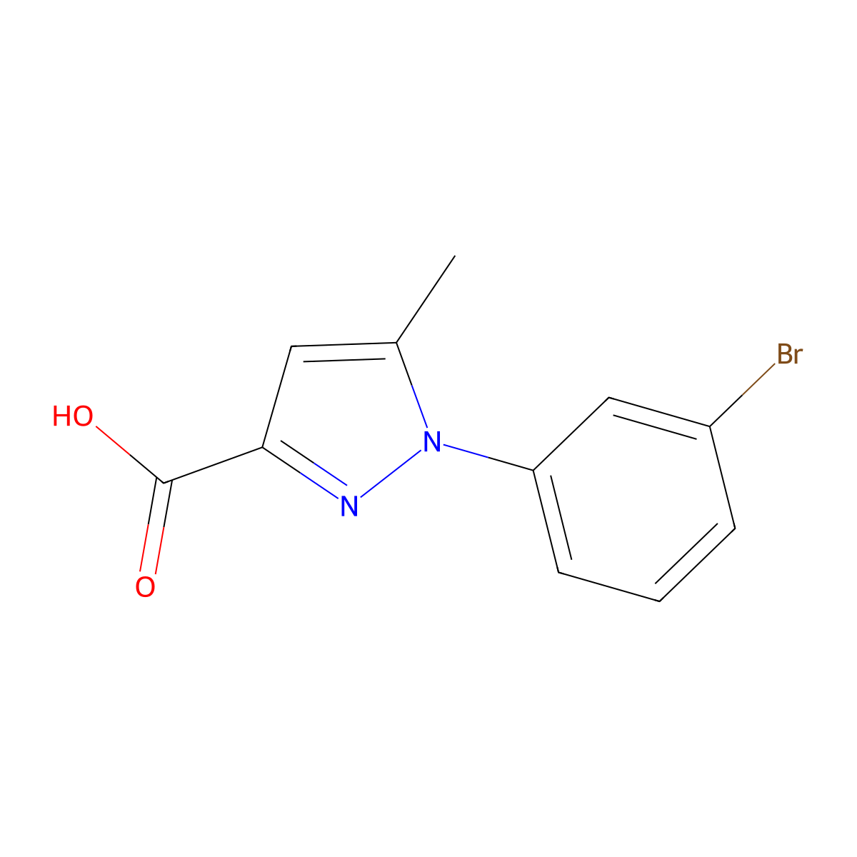 1-(3-Bromophenyl)-5-methyl-1h-pyrazole-3-carboxylic acid molecular structure, CAS 784142-84-3