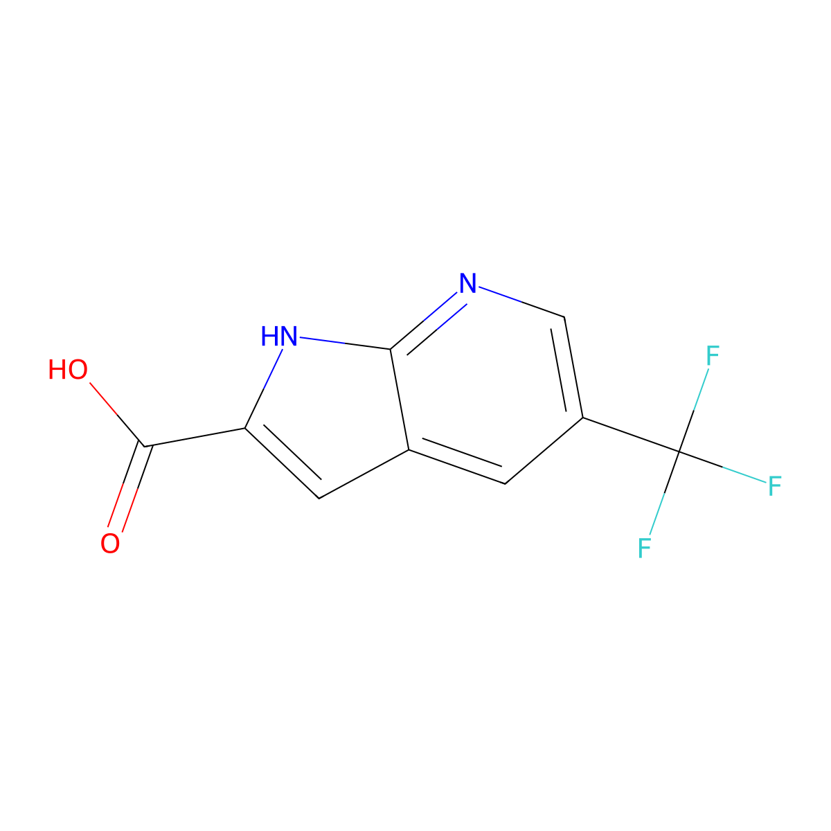 5-(trifluoromethyl)-1H-pyrrolo(2,3-b)pyridine-2-carboxylic acid molecular structure, CAS 784144-05-4