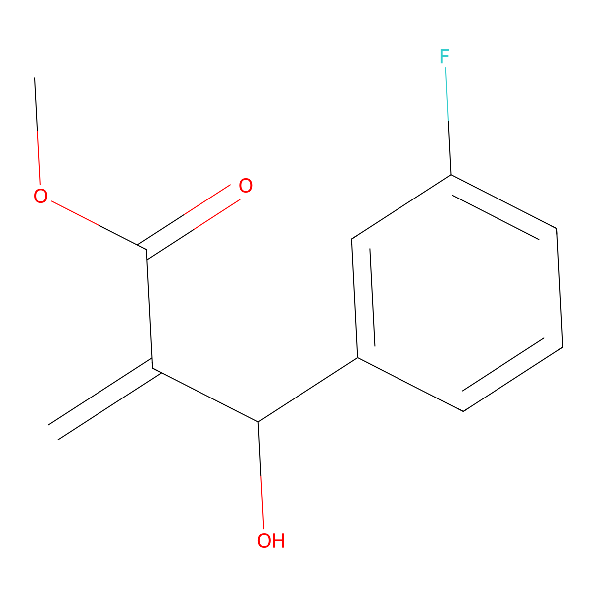 Methyl 2-((3-fluorophenyl)(hydroxy)methyl)acrylate molecular structure, CAS 784144-71-4