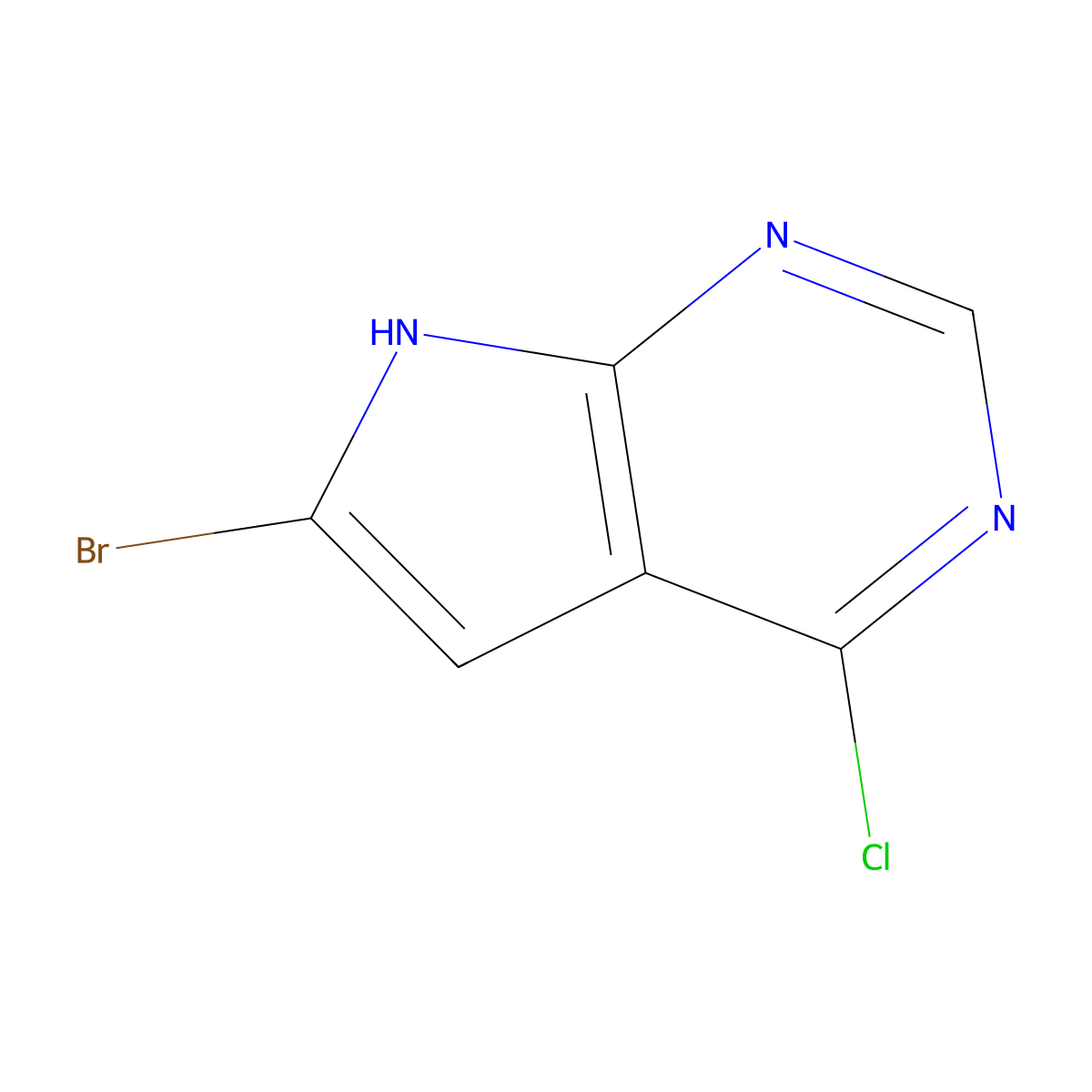 6-Bromo-4-chloro-7H-pyrrolo[2,3-D]pyrimidine molecular structure, CAS 784150-41-0