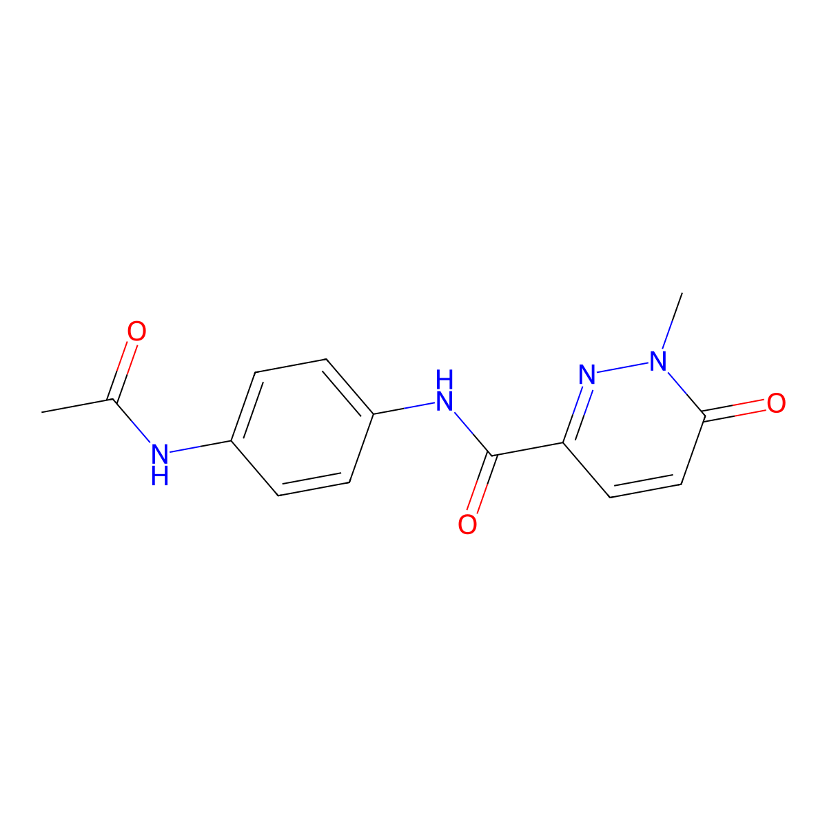 N-(4-acetamidophenyl)-1-methyl-6-oxo-1,6-dihydropyridazine-3-carboxamide molecular structure, CAS 784158-24-3