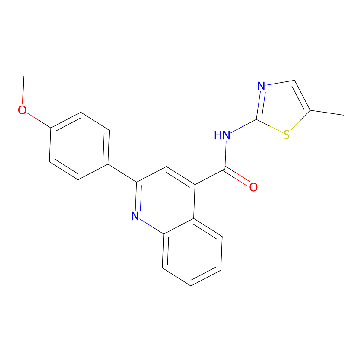 2-(4-methoxyphenyl)-N-(5-methyl-1,3-thiazol-2-yl)quinoline-4-carboxamide molecular structure, CAS 784159-78-0