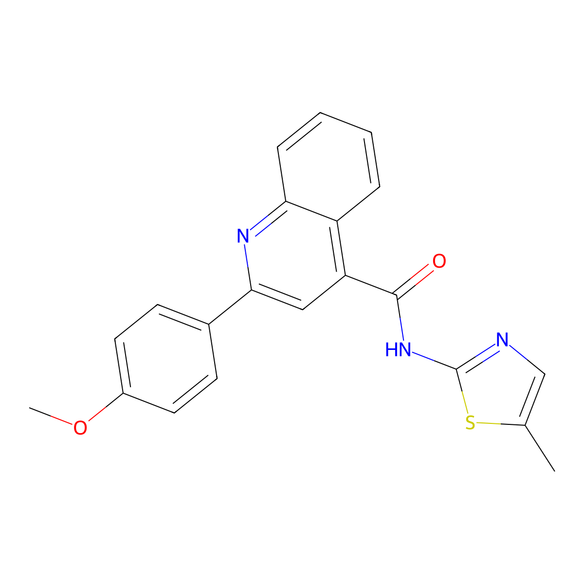 2-(4-methoxyphenyl)-N-(5-methyl-1,3-thiazol-2-yl)quinoline-4-carboxamide molecular structure, CAS 784159-78-0