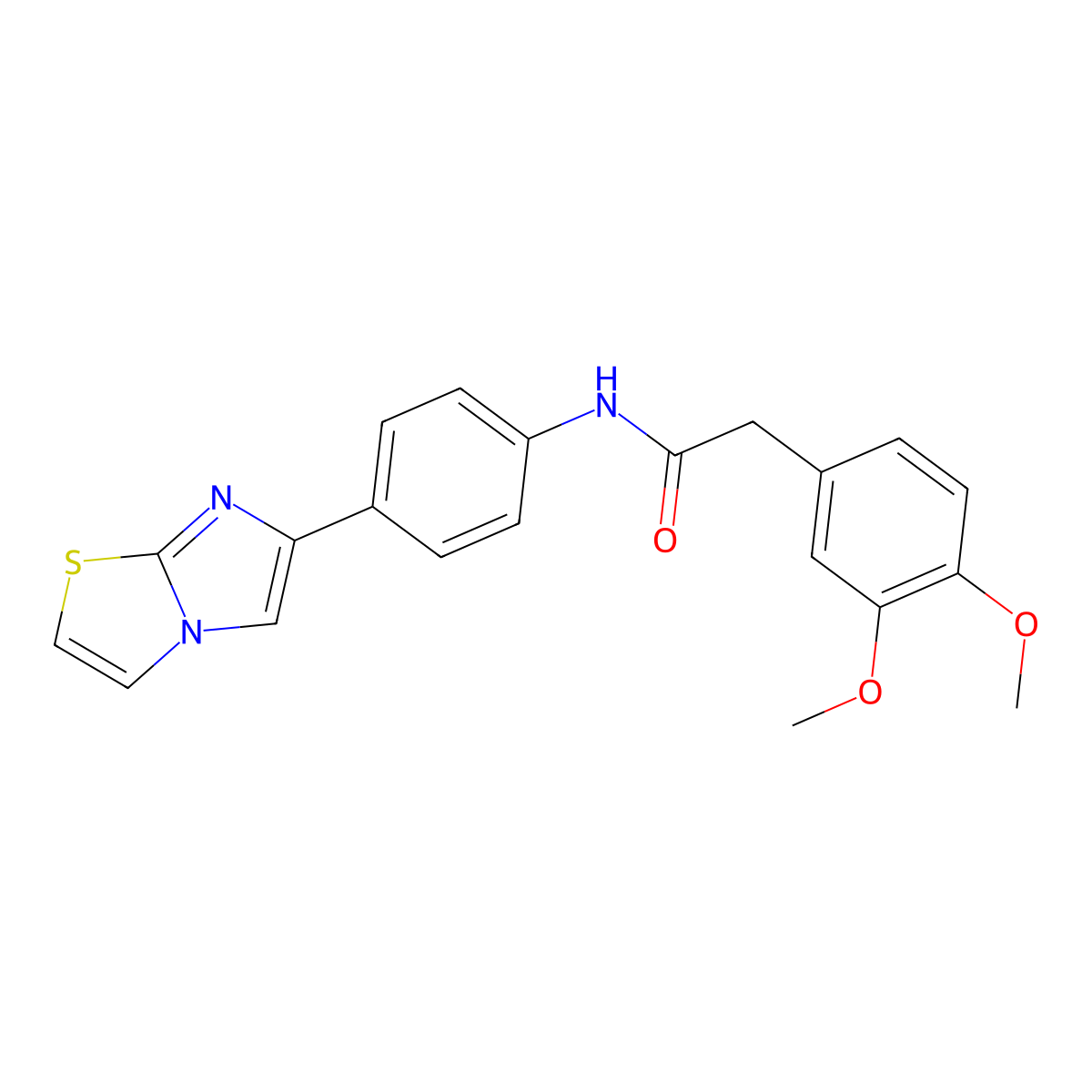 2-(3,4-dimethoxyphenyl)-N-(4-(imidazo[2,1-b]thiazol-6-yl)phenyl)acetamide molecular structure, CAS 784160-64-1