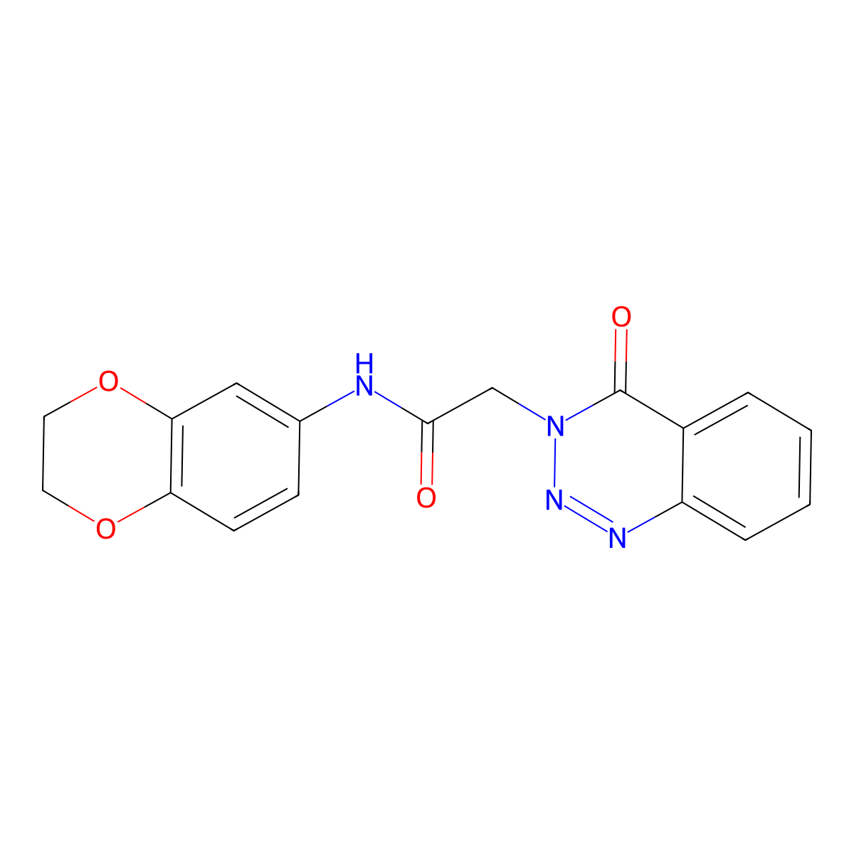 N-(2,3-dihydro-1,4-benzodioxin-6-yl)-2-(4-oxo-1,2,3-benzotriazin-3(4H)-yl)acetamide molecular structure, CAS 784160-75-4