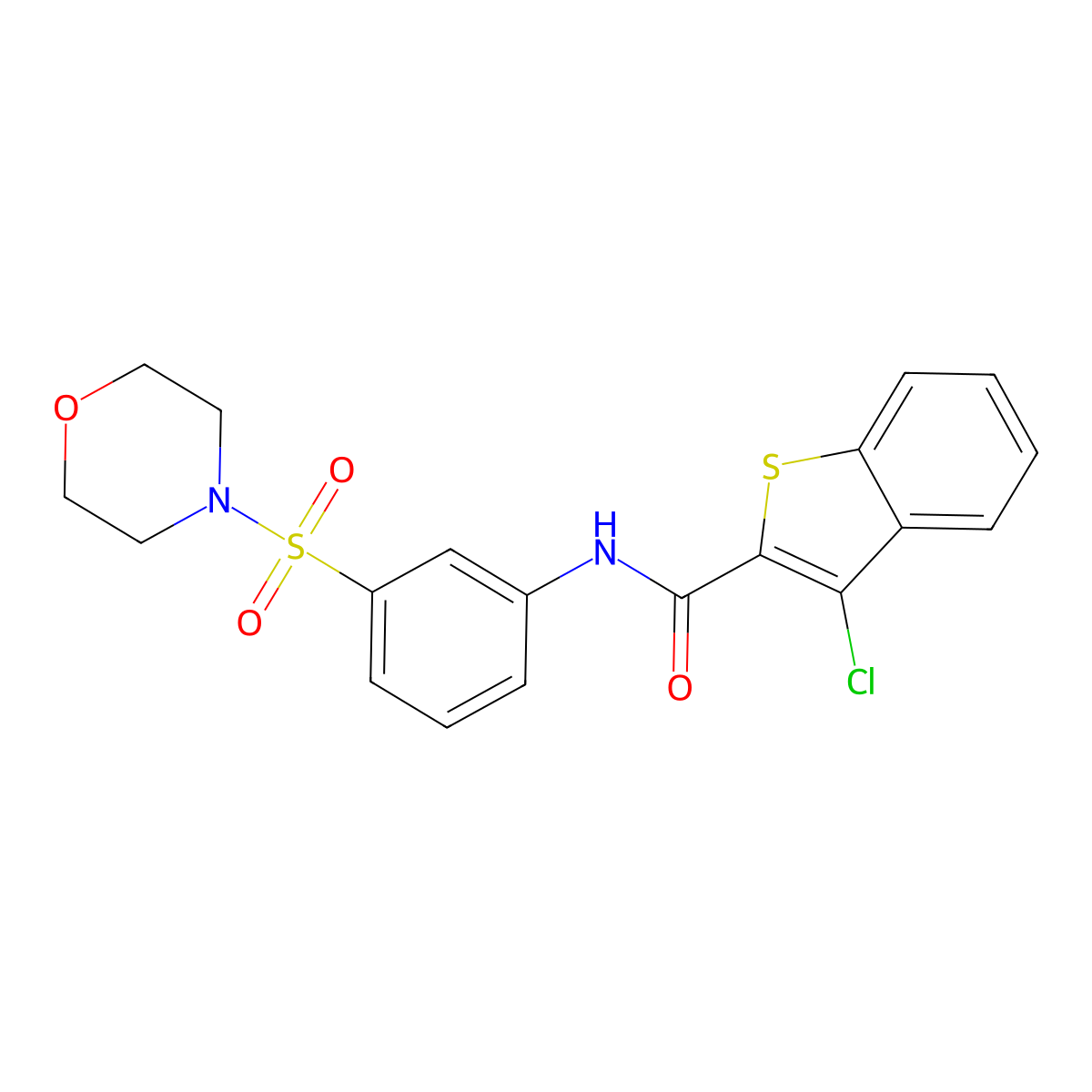 3-chloro-N-(3-morpholin-4-ylsulfonylphenyl)-1-benzothiophene-2-carboxamide molecular structure, CAS 784160-89-0