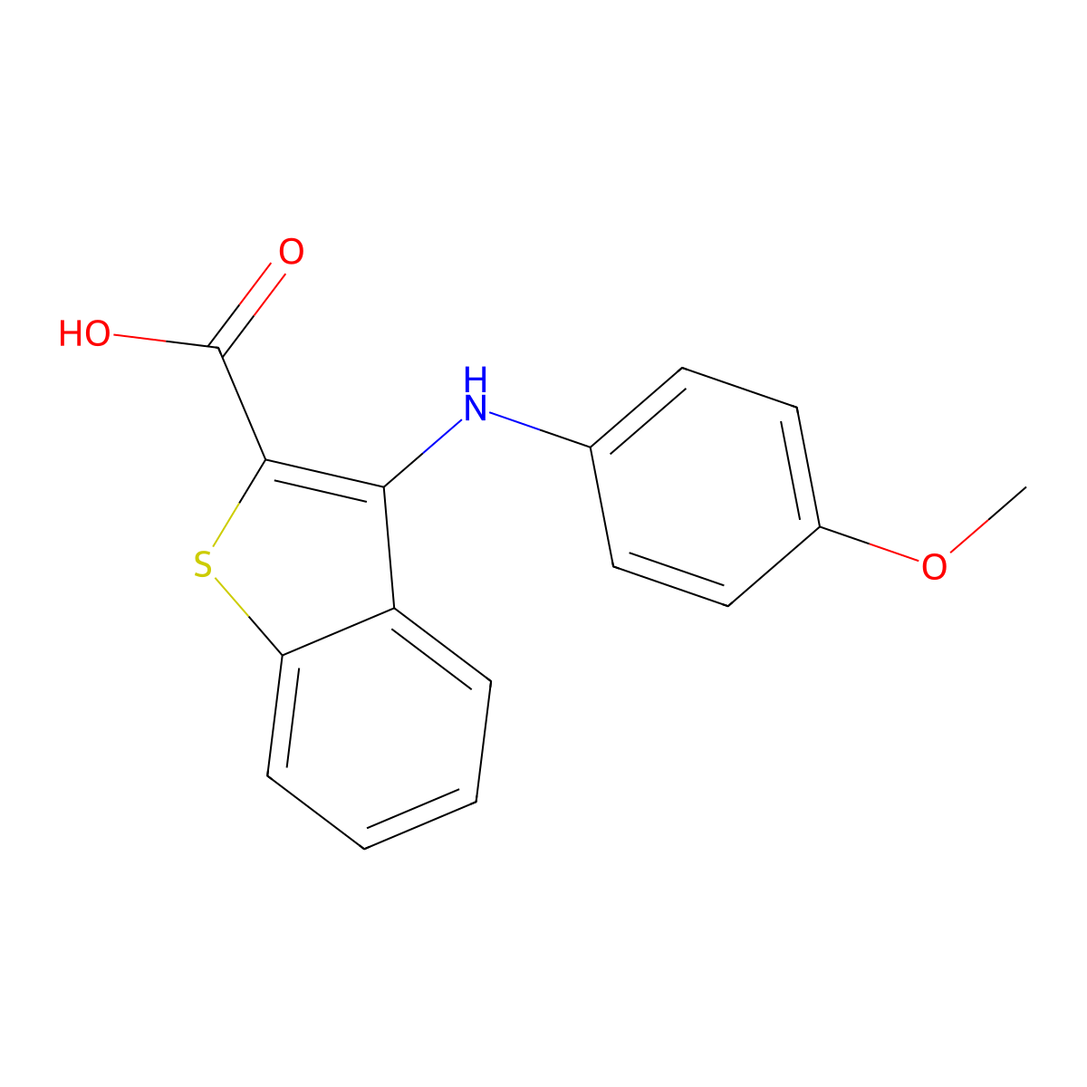 3-((4-Methoxyphenyl)amino)benzo[b]thiophene-2-carboxylic acid molecular structure, CAS 784163-26-4