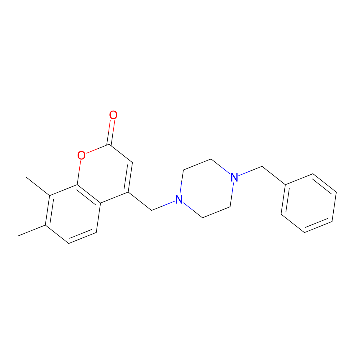 4-[(4-Benzylpiperazin-1-yl)methyl]-7,8-dimethylchromen-2-one molecular structure, CAS 784167-11-9