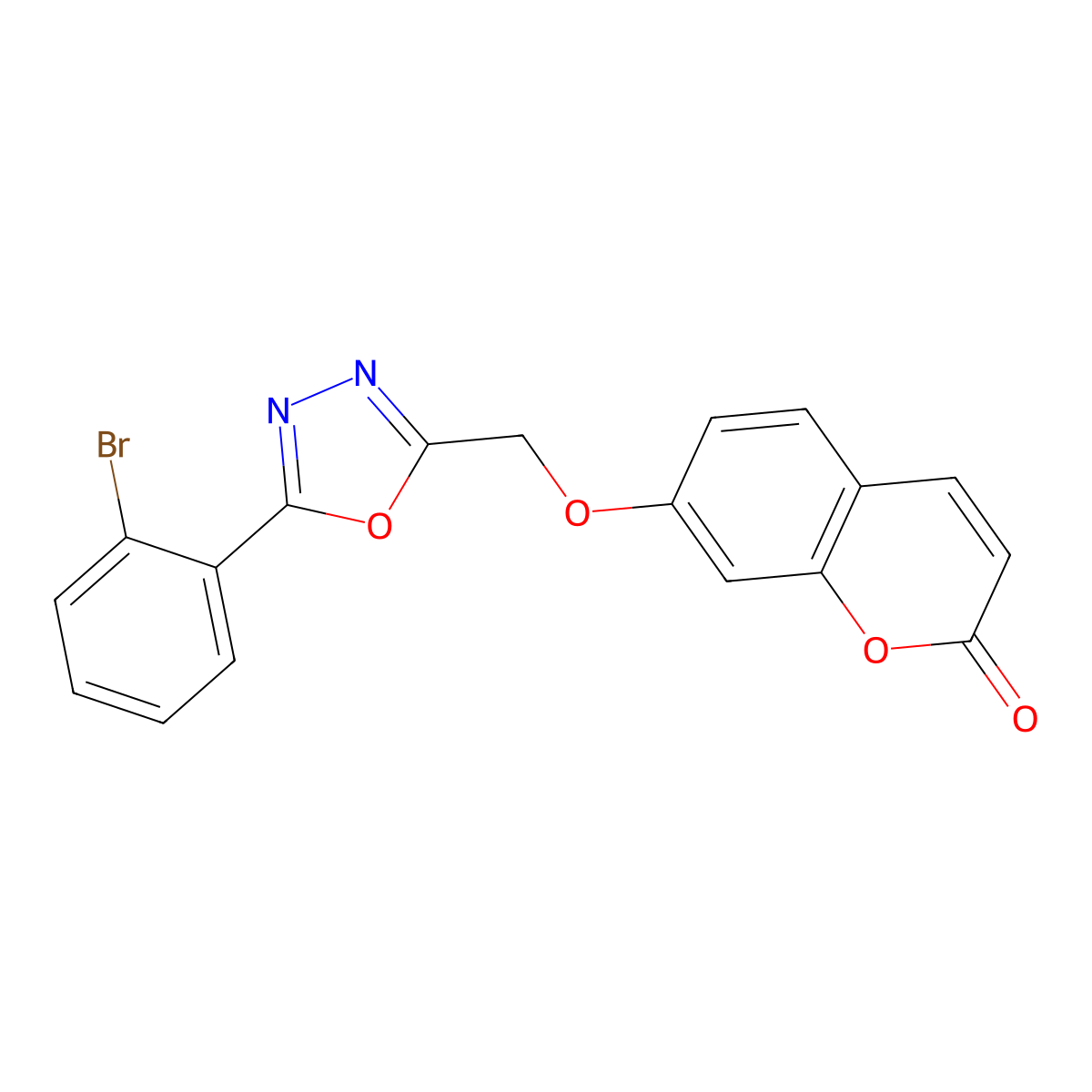7-((5-(2-Bromophenyl)-1,3,4-oxadiazol-2-yl)methoxy)-2H-chromen-2-one molecular structure, CAS 784169-89-7