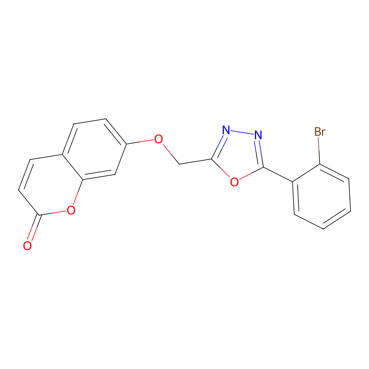 7-((5-(2-Bromophenyl)-1,3,4-oxadiazol-2-yl)methoxy)-2H-chromen-2-one molecular structure, CAS 784169-89-7