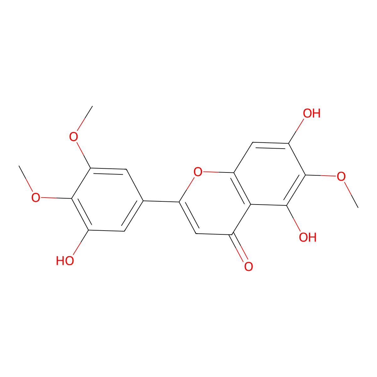 5,7,3'-Trihydroxy-6,4',5'-trimethoxyflavone molecular structure, CAS 78417-26-2