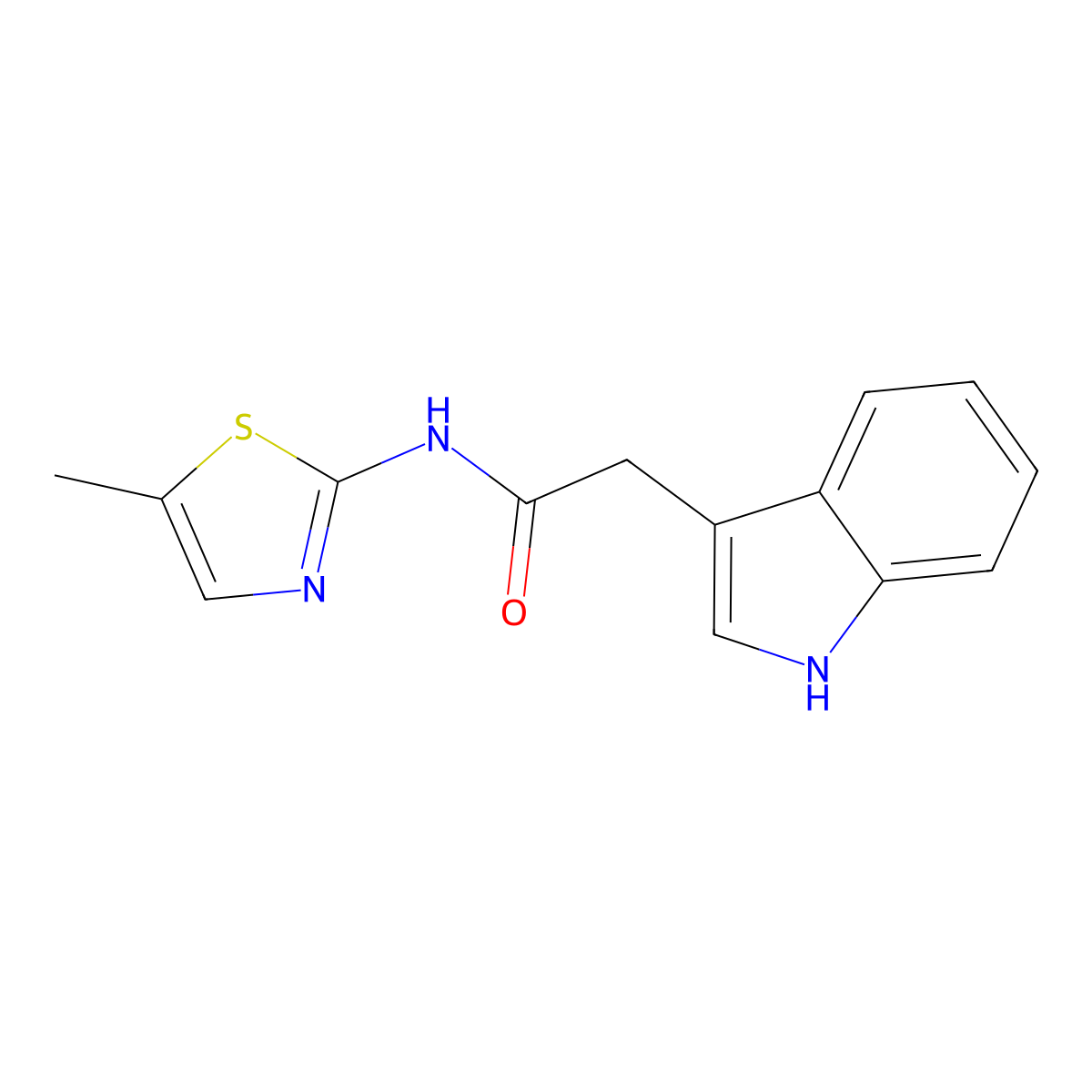 2-(1H-indol-3-yl)-N-(5-methyl-1,3-thiazol-2-yl)acetamide molecular structure, CAS 784170-07-6