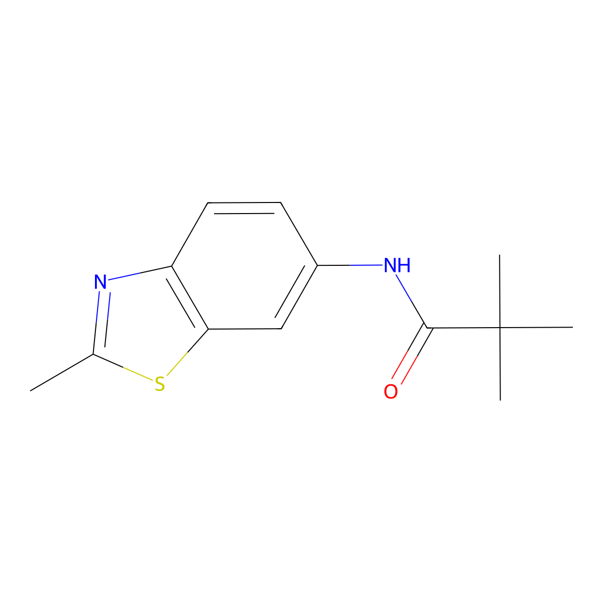 2,2-dimethyl-N-(2-methyl-1,3-benzothiazol-6-yl)propanamide molecular structure, CAS 784170-11-2
