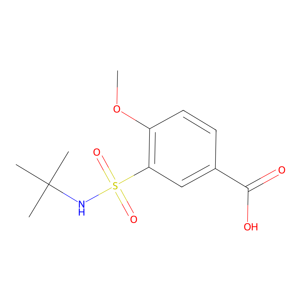 3-(Tert-butylsulfamoyl)-4-methoxybenzoic acid molecular structure, CAS 784172-00-5
