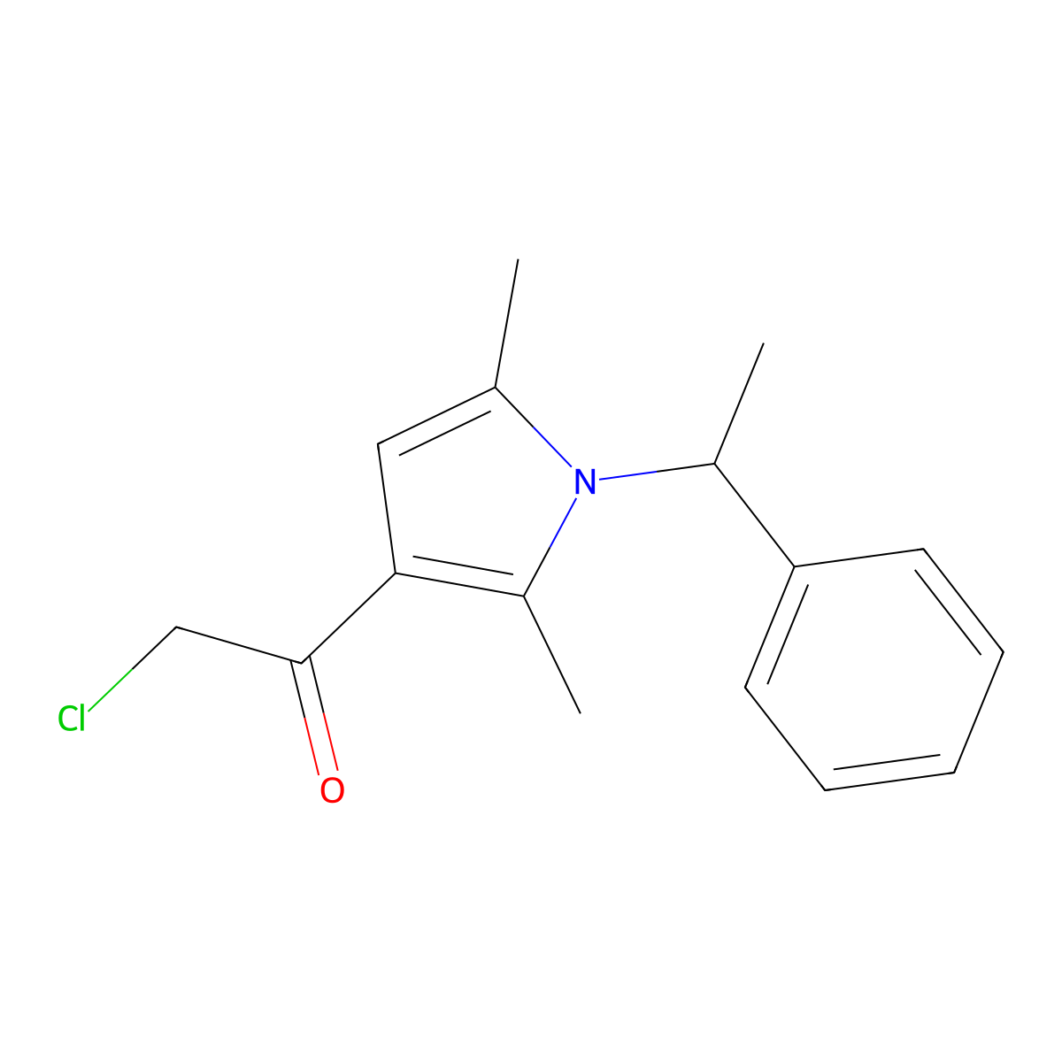 2-chloro-1-[2,5-dimethyl-1-(1-phenylethyl)-1H-pyrrol-3-yl]ethan-1-one molecular structure, CAS 784172-02-7