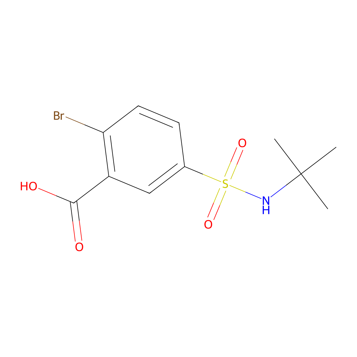 2-bromo-5-(tert-butylsulfamoyl)benzoic Acid molecular structure, CAS 784172-03-8