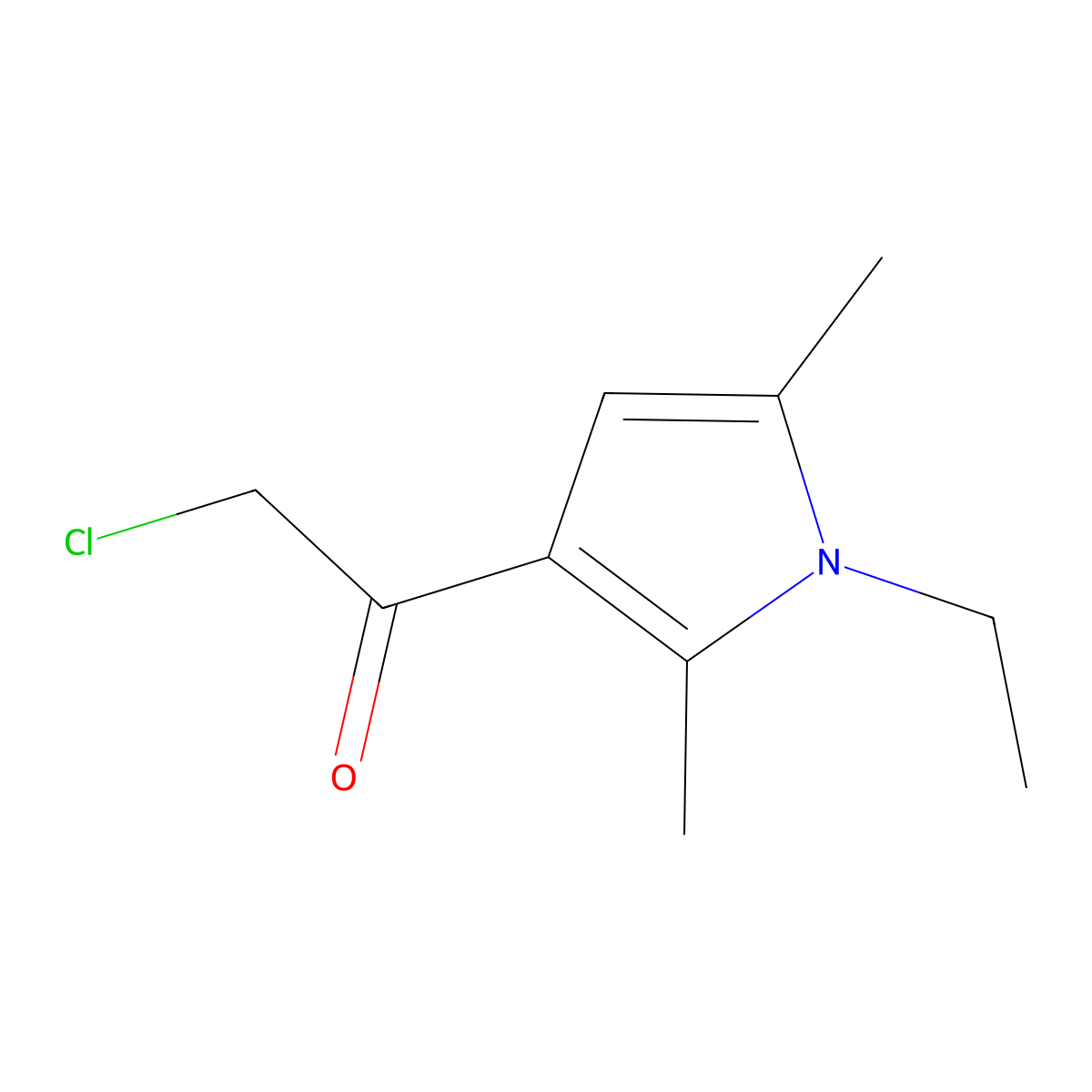 2-chloro-1-(1-ethyl-2,5-dimethyl-1H-pyrrol-3-yl)ethan-1-one molecular structure, CAS 784172-19-6