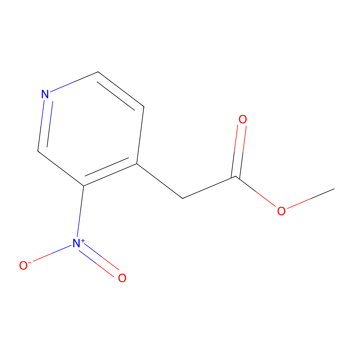 Methyl 2-(3-nitropyridin-4-yl)acetate molecular structure, CAS 784173-88-2